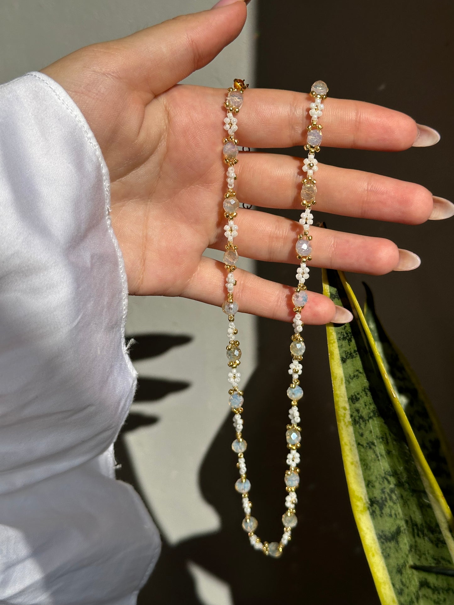 "Daisy" necklaces , flower themed beaded necklaces