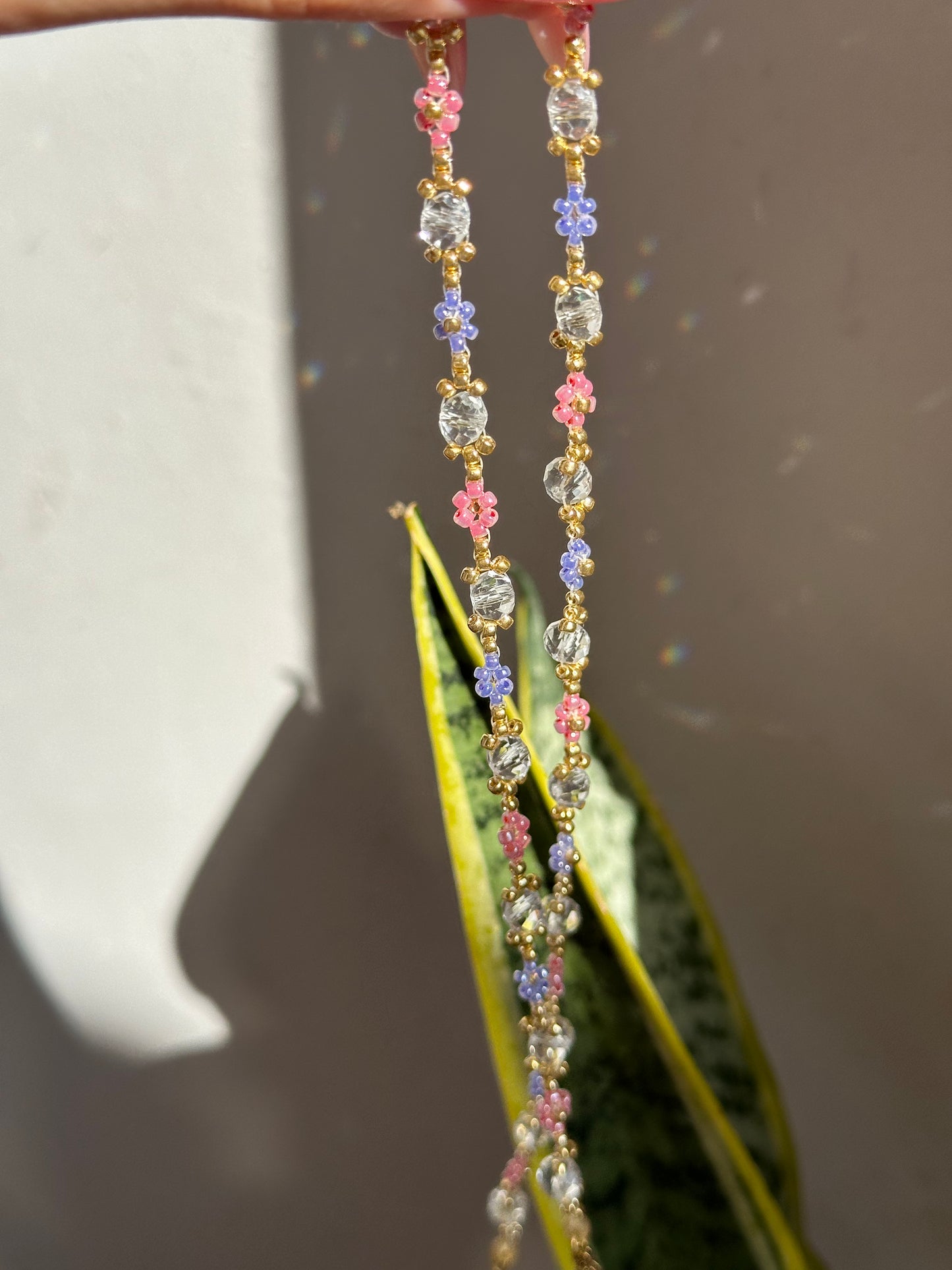 "Daisy" necklaces , flower themed beaded necklaces