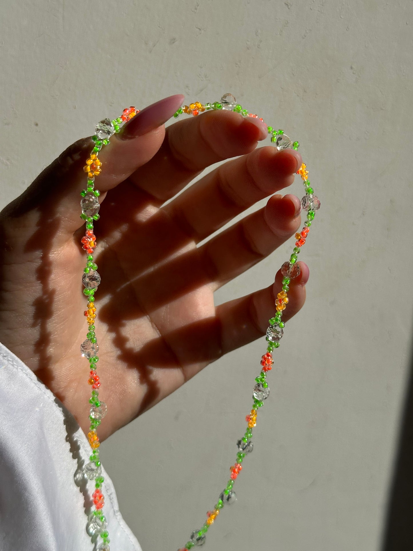 "Daisy" necklaces , flower themed beaded necklaces