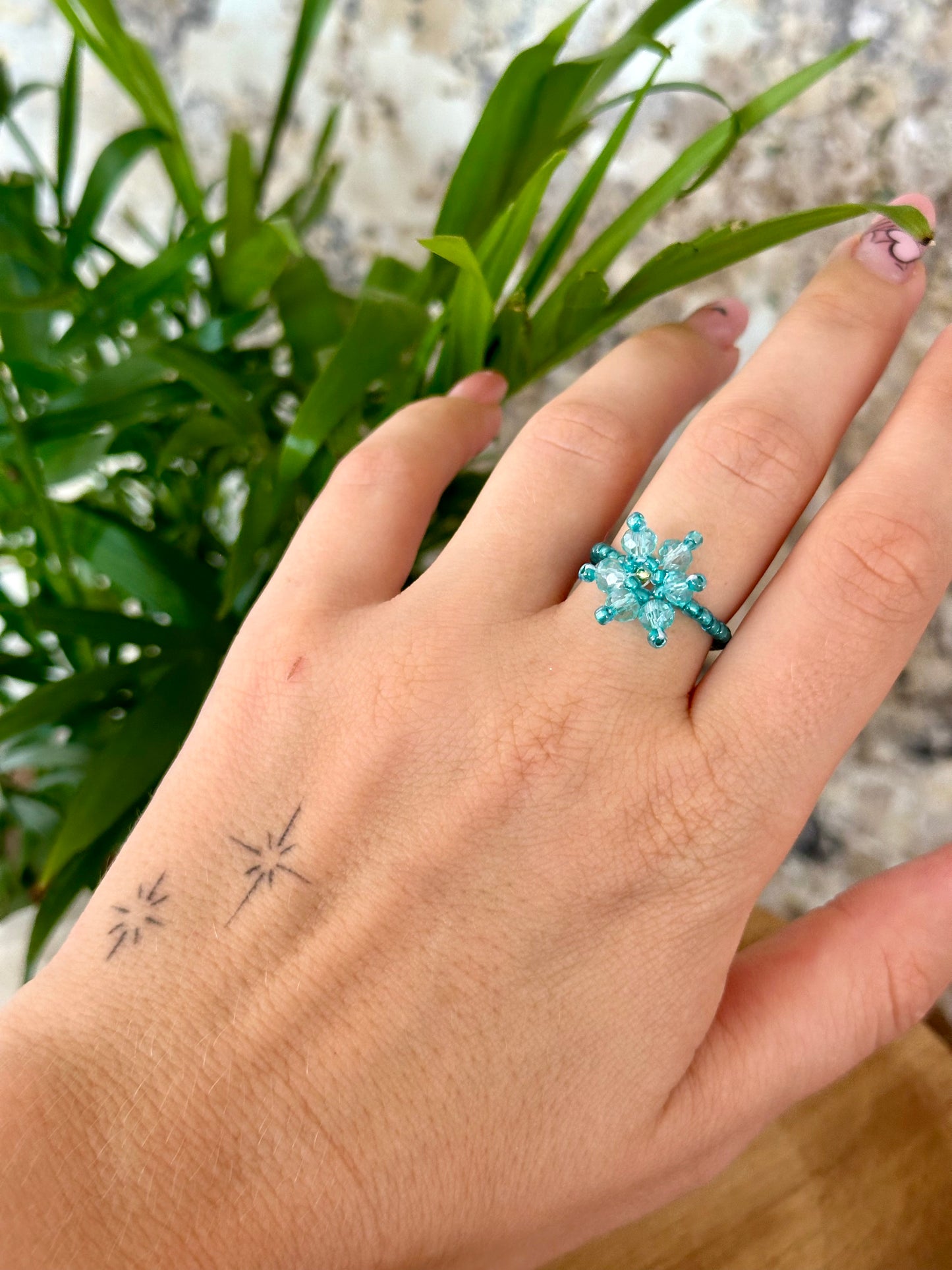 "Blossom Bliss" , floral themed beaded rings